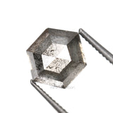 1.52 CT, 6.9 X 5.6 MM | Salt And Pepper Hexagon Cut Diamond - Minimal Carbon