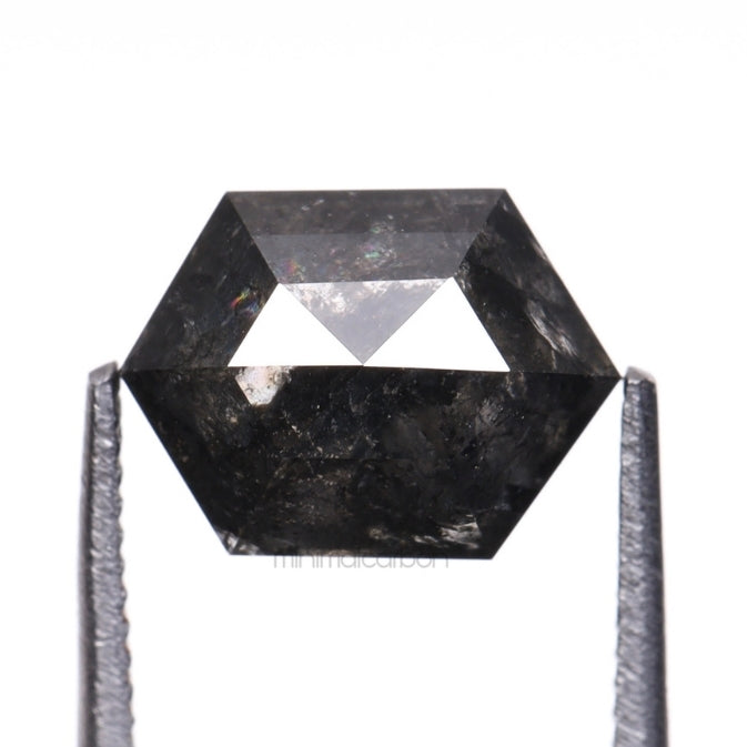 1.47 CT Hexagon Cut Natural Salt And Pepper Diamond