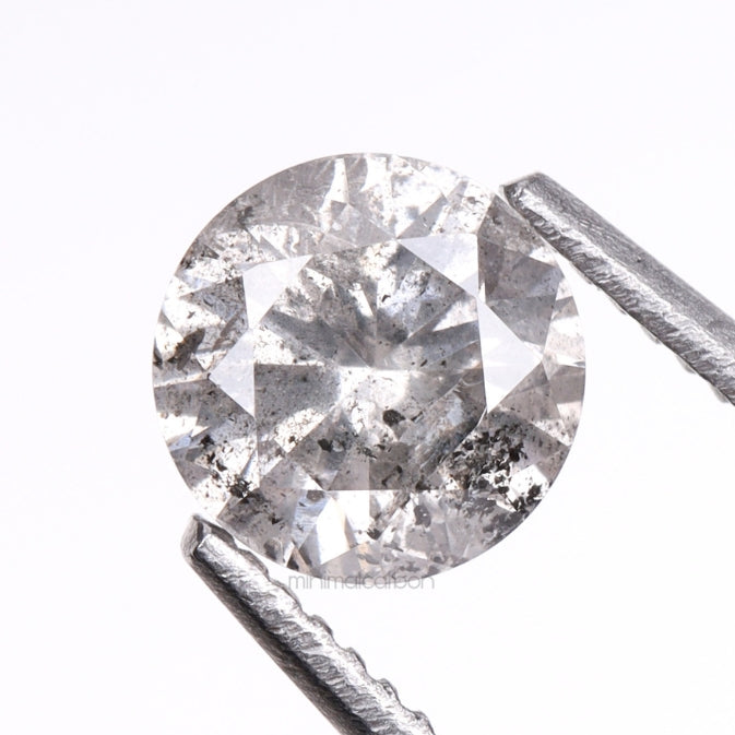 0.41 CT, 4.7 MM | Salt And Pepper Round Brilliant Cut Diamond - Minimal Carbon