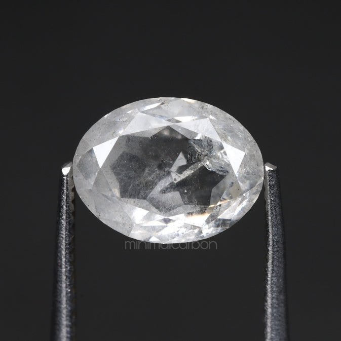 1.60 CT, 7.4 X 5.7 MM | Salt And Pepper Oval Cut Diamond - Minimal Carbon