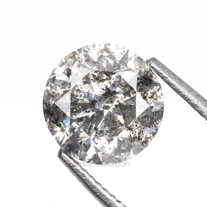 1.06 CT, 6.2 MM | Salt And Pepper Round Brilliant Cut Diamond - Minimal Carbon