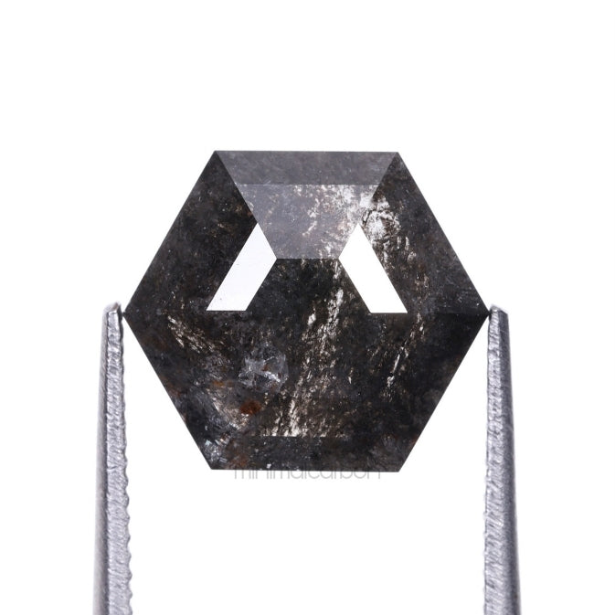 2.14 CT Hexagon Cut Natural Salt And Pepper Diamond