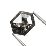 1.03 CT, 7.6 X 5.7 MM | Salt And Pepper Hexagon Cut Diamond - Minimal Carbon