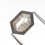 0.80 CT, 8.0 X 5.2 MM | Salt And Pepper Hexagon Cut Diamond - Minimal Carbon
