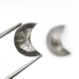 1.37 CT, 7.0 X 5.0 MM | Salt And Pepper Crescent Cut Diamond Pair - Minimal Carbon