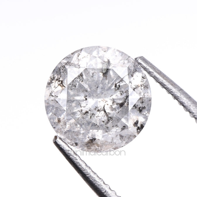 1.09 CT Round Brilliant Cut Loose Salt And Pepper Diamond