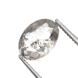 0.84 CT, 6.7 X 4.8 MM | Salt And Pepper Oval Cut Diamond - Minimal Carbon
