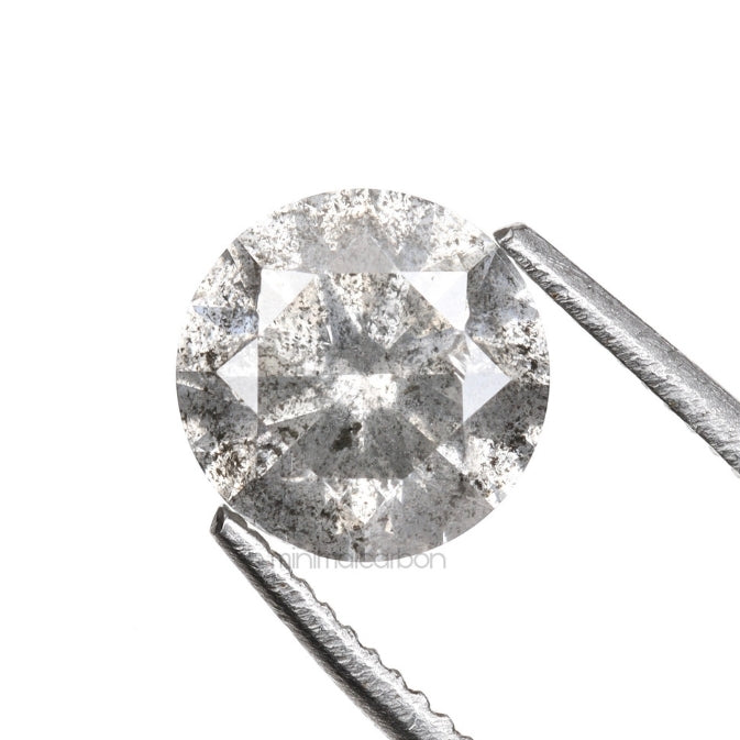 0.79 CT, 5.7 MM | Salt And Pepper Round Brilliant Cut Diamond - Minimal Carbon