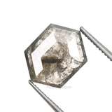 1.16 CT, 9.2 X 6.9 MM | Salt And Pepper Hexagon Cut Diamond - Minimal Carbon