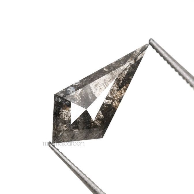 1.49 CT, 13.0 X 6.2 MM | Salt And Pepper Kite Cut Diamond - Minimal Carbon