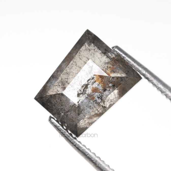 1.73 CT, 7.3 X 6.1 MM | Salt And Pepper Tapered Baguette Cut Diamond - Minimal Carbon