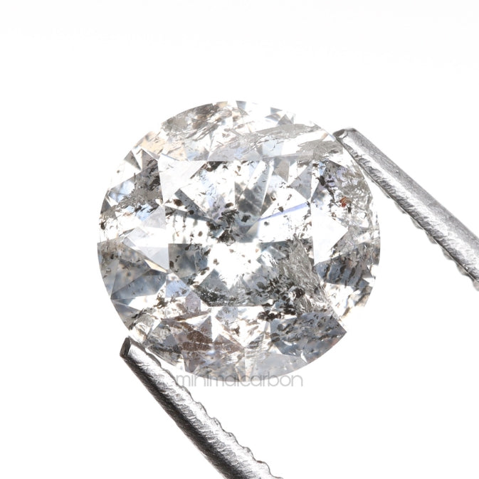 1.08 CT, 6.4 MM | Salt And Pepper Round Brilliant Cut Diamond - Minimal Carbon