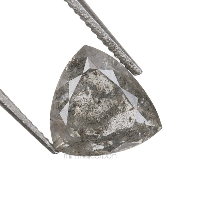 1.23 CT, 6.7 X 6.9 MM | Salt And Pepper Trillion Cut Diamond - Minimal Carbon