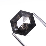 2.14 CT, 8.8 X 6.9 MM | Salt And Pepper Hexagon Cut Diamond - Minimal Carbon