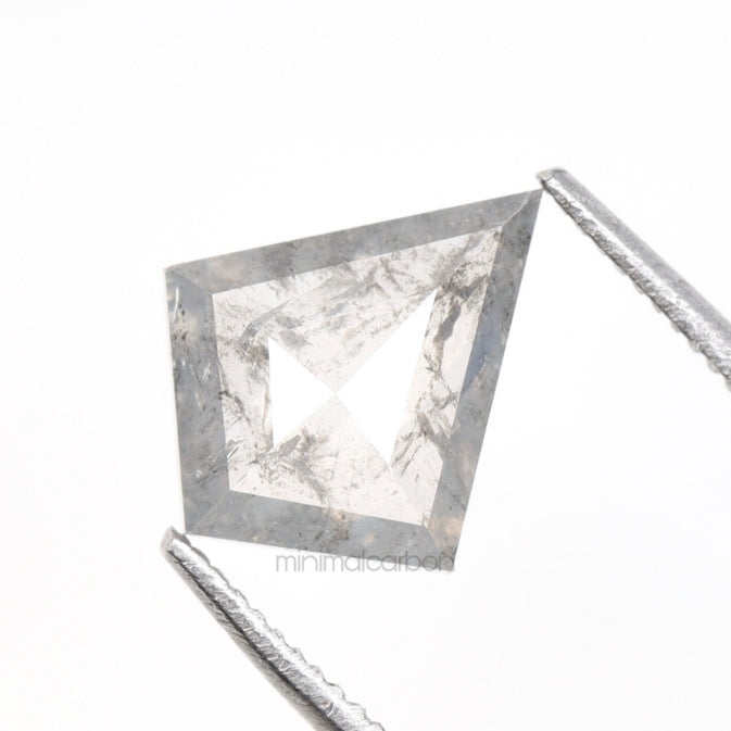 0.97 CT, 9.0 X 7.5 MM | Salt And Pepper Kite Cut Diamond - Minimal Carbon