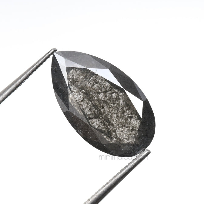 2.67 CT, 12.6 X 7.1 MM | Salt And Pepper Pear Cut Diamond - Minimal Carbon