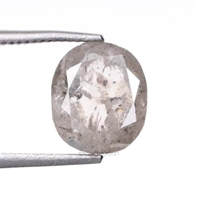 1.81 CT, 7.3 X 6.3 MM | Salt And Pepper Cushion Cut Diamond - Minimal Carbon