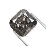 3.47 CT, 9.0 X 8.5 MM | Salt And Pepper Cushion Cut Diamond - Minimal Carbon