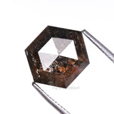 2.99 CT, 8.9 X 7.3 MM | Salt And Pepper Hexagon Cut Diamond - Minimal Carbon
