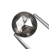 0.68 CT, 5.0 MM | Salt And Pepper Round Rose Cut Diamond - Minimal Carbon