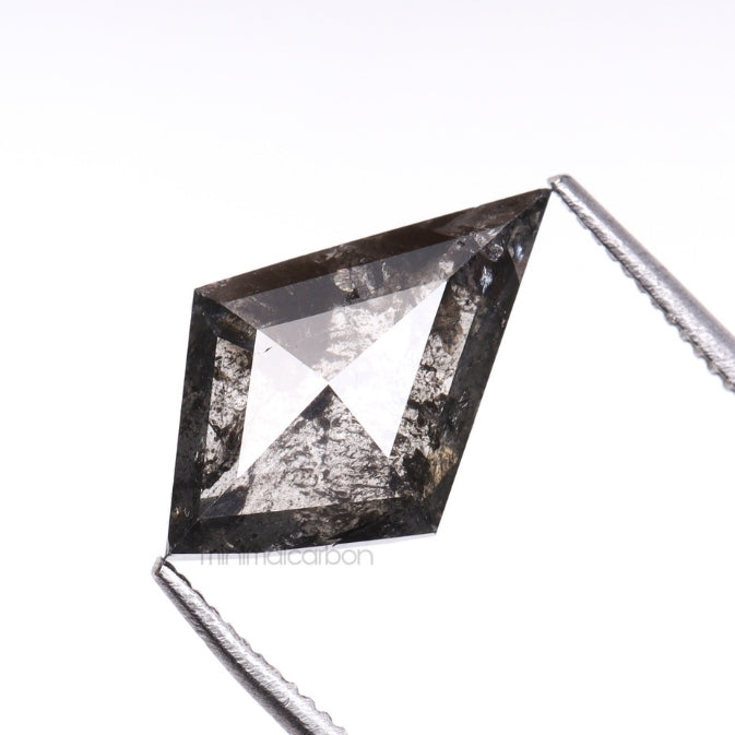 3.77 CT, 11.3 X 7.6 MM | Salt And Pepper Kite  Cut Diamond - Minimal Carbon