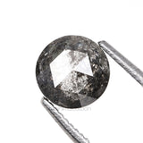 0.56 CT, 5.0 MM | Salt And Pepper Round Rose Cut Diamond - Minimal Carbon