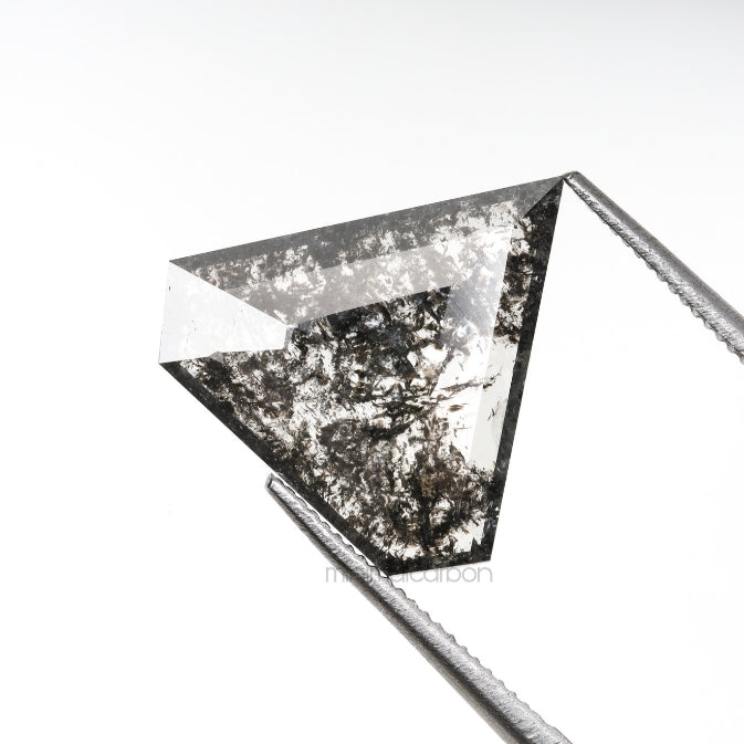 2.84 CT, 12.3 X 13.2 MM | Salt And Pepper Pentagon Cut Diamond - Minimal Carbon