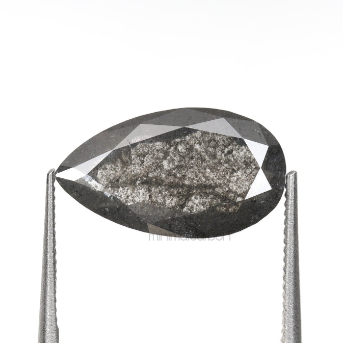 5.72 CT, 15.8 X 9.0 MM | Salt And Pepper Pear Cut Diamond - Minimal Carbon