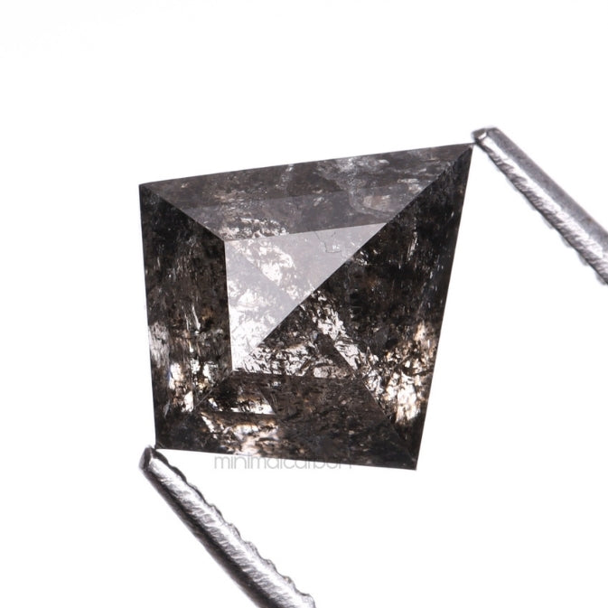 1.54 CT, 8.5 X 7.6 MM | Salt And Pepper Kite Cut Diamond - Minimal Carbon