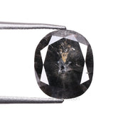 2.79 CT, 9.4 X 8.0 MM | Salt And Pepper Oval Cut Diamond - Minimal Carbon