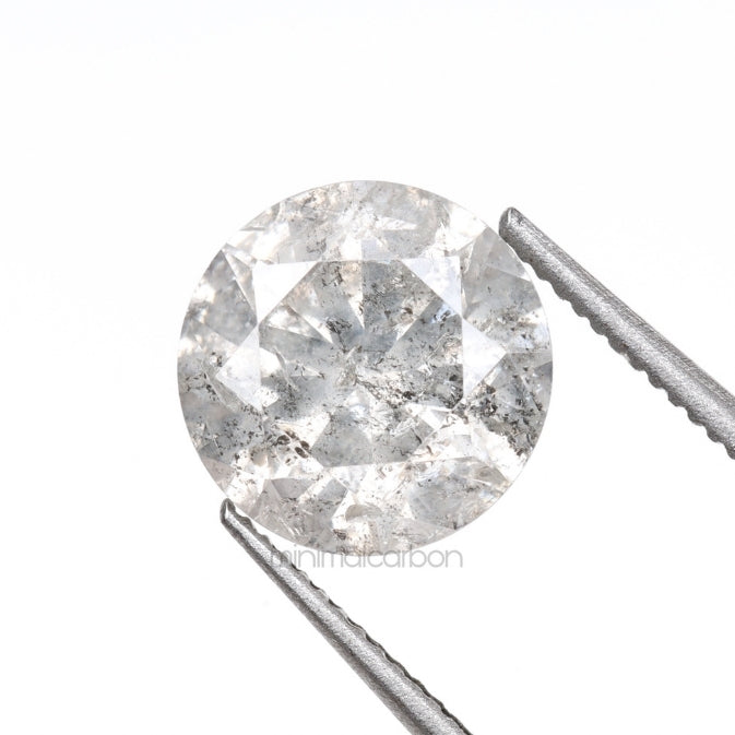 1.50 CT, 7.2 MM | Salt And Pepper Round Brilliant Cut Diamond - Minimal Carbon
