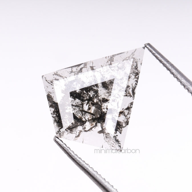 1.41 CT, 12.0 X 10.5 MM | Salt And Pepper Kite Cut Diamond - Minimal Carbon