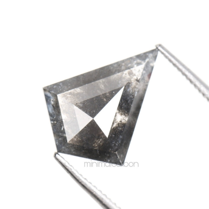 1.54 CT, 11.4 X 8.9 MM | Salt And Pepper Kite Cut Diamond - Minimal Carbon