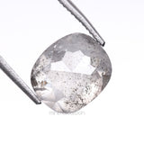 2.05 CT, 7.6 X 6.6 MM | Salt And Pepper Cushion Cut Diamond - Minimal Carbon
