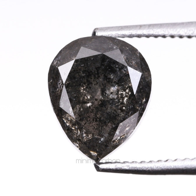 1.72 CT, 7.0 X 6.0 MM | Salt And Pepper Pear Cut Diamond - Minimal Carbon
