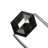 1.53 CT, 7.2 X 5.6 MM | Salt And Pepper Hexagon Cut Diamond - Minimal Carbon