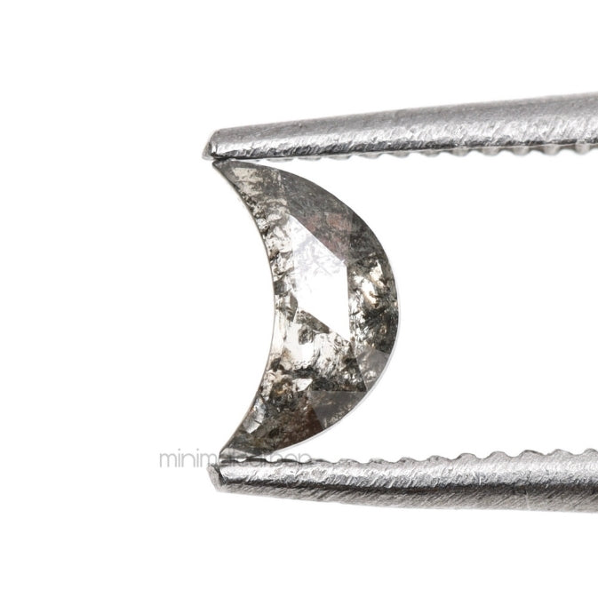 0.17 CT, 4.9 X 3.0 MM | Salt And Pepper Crescent Cut Diamond