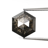 2.35 CT, 8.6 X 7.6 MM | Salt And Pepper Hexagon Cut Diamond - Minimal Carbon
