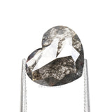 1.90 CT, 9.0 X 10.5 MM | Salt And Pepper Heart Diamond - Minimal Carbon