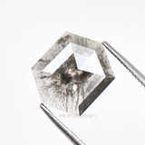 1.24 CT, 9.7 X 7.8 MM | Salt And Pepper Hexagon Cut Diamond - Minimal Carbon