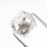 1.30 CT, 9.7 X 7.8 MM | Salt And Pepper Hexagon Cut Diamond - Minimal Carbon