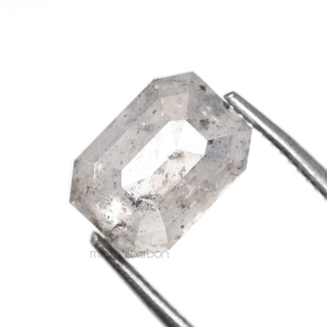 1.69 CT, 7.0 X 5.0 MM | Salt And Pepper Emerald Cut Diamond - Minimal Carbon