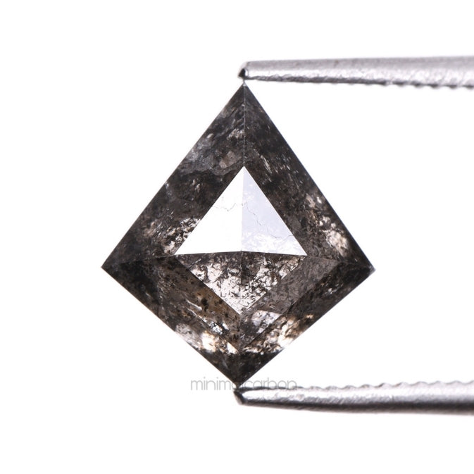 1.54 CT, 8.5 X 7.6 MM | Salt And Pepper Kite Cut Diamond - Minimal Carbon