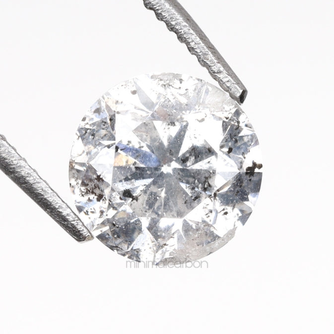 0.97 CT, 6.1 MM | Salt And Pepper Round Brilliant Cut Diamond - Minimal Carbon