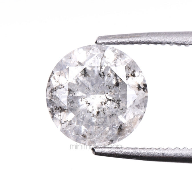 1.09 CT, 6.3 MM | Salt And Pepper Round Brilliant Cut Diamond