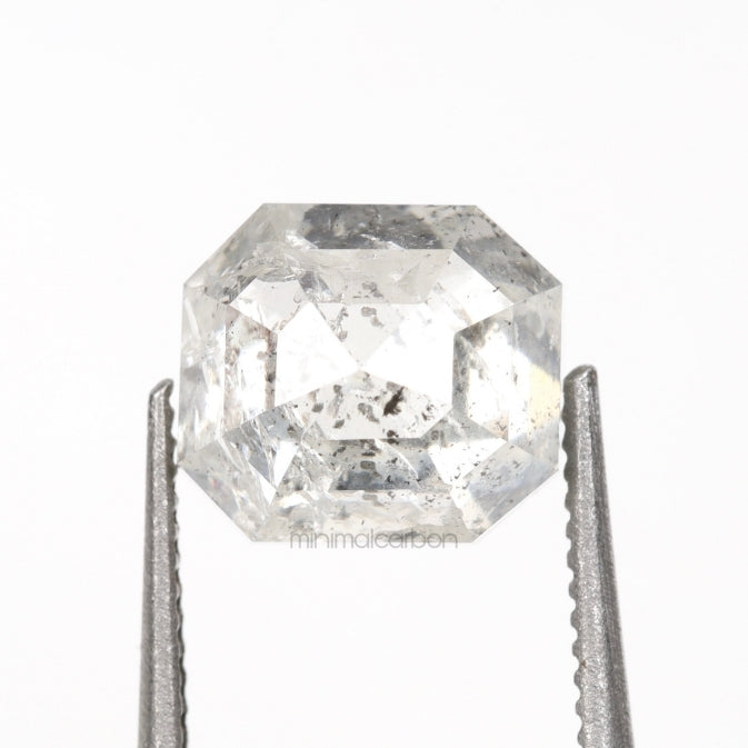 1.61 CT, 6.6 X 5.8 MM | Salt And Pepper Emerald Cut Diamond - Minimal Carbon