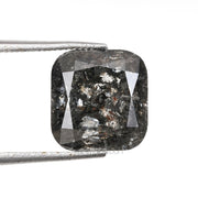 3.47 CT, 9.0 X 8.5 MM | Salt And Pepper Cushion Cut Diamond - Minimal Carbon