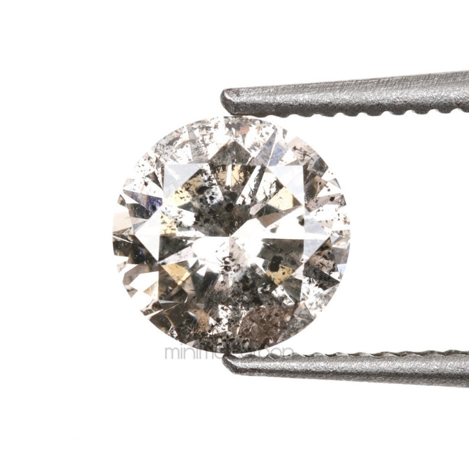 0.53 CT, 5.1 MM | Salt And Pepper Round Brilliant Cut