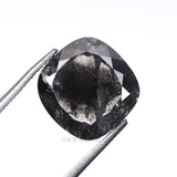 3.75 CT, 9.2 X 9.0 MM | Salt And Pepper Cushion Cut Diamond - Minimal Carbon