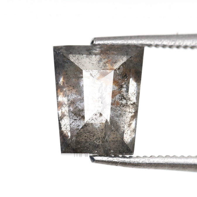 1.73 CT, 7.3 X 6.1 MM | Salt And Pepper Tapered Baguette Cut Diamond - Minimal Carbon